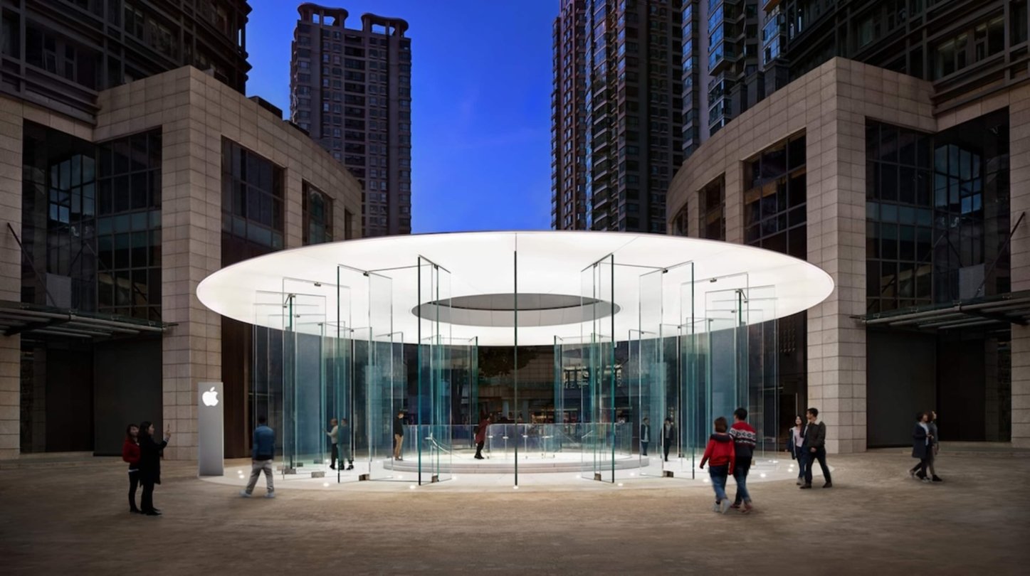 La entrada a la Apple Store Kunming en China