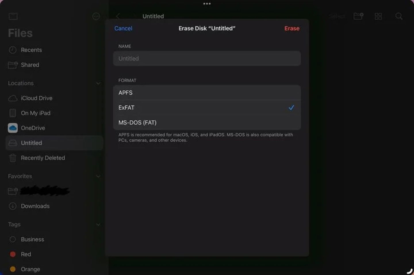 App Archivos en iPadOS 18