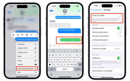 Pasos para enviar un mensaje SMS en iPhone