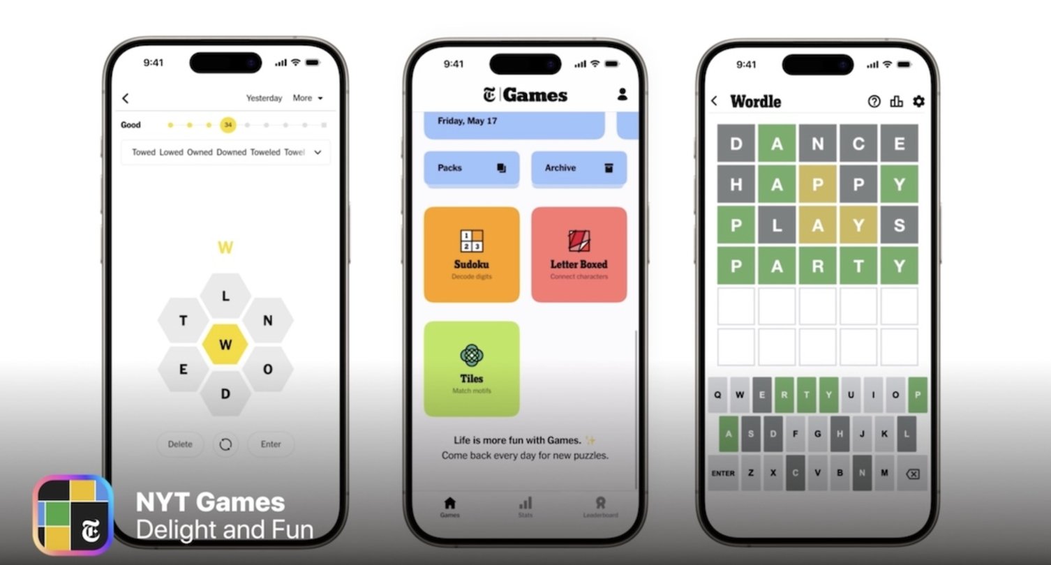 Diversos juegos dentro de la app NYT Games
