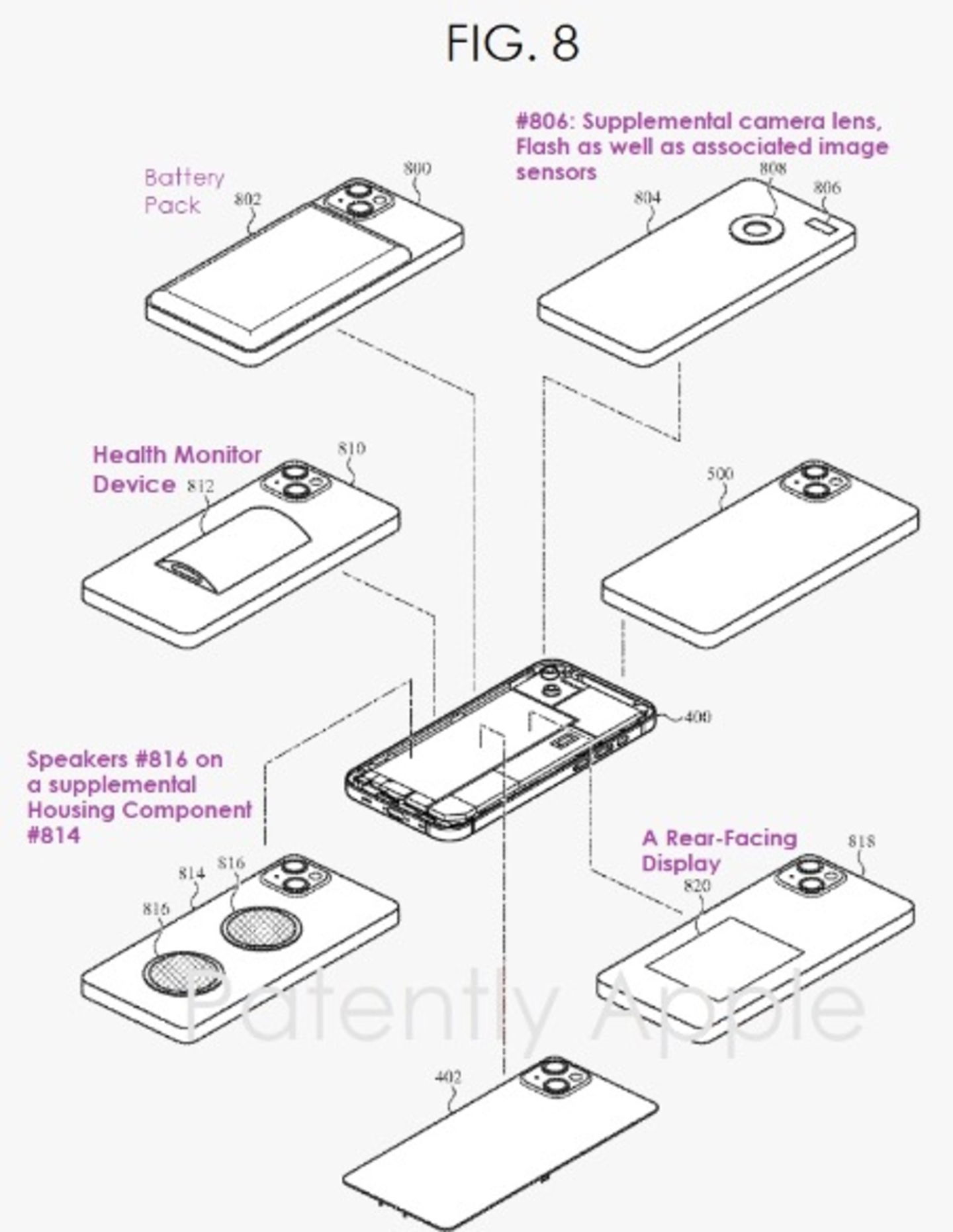 iPhone con diferentes carcasas intercambiables