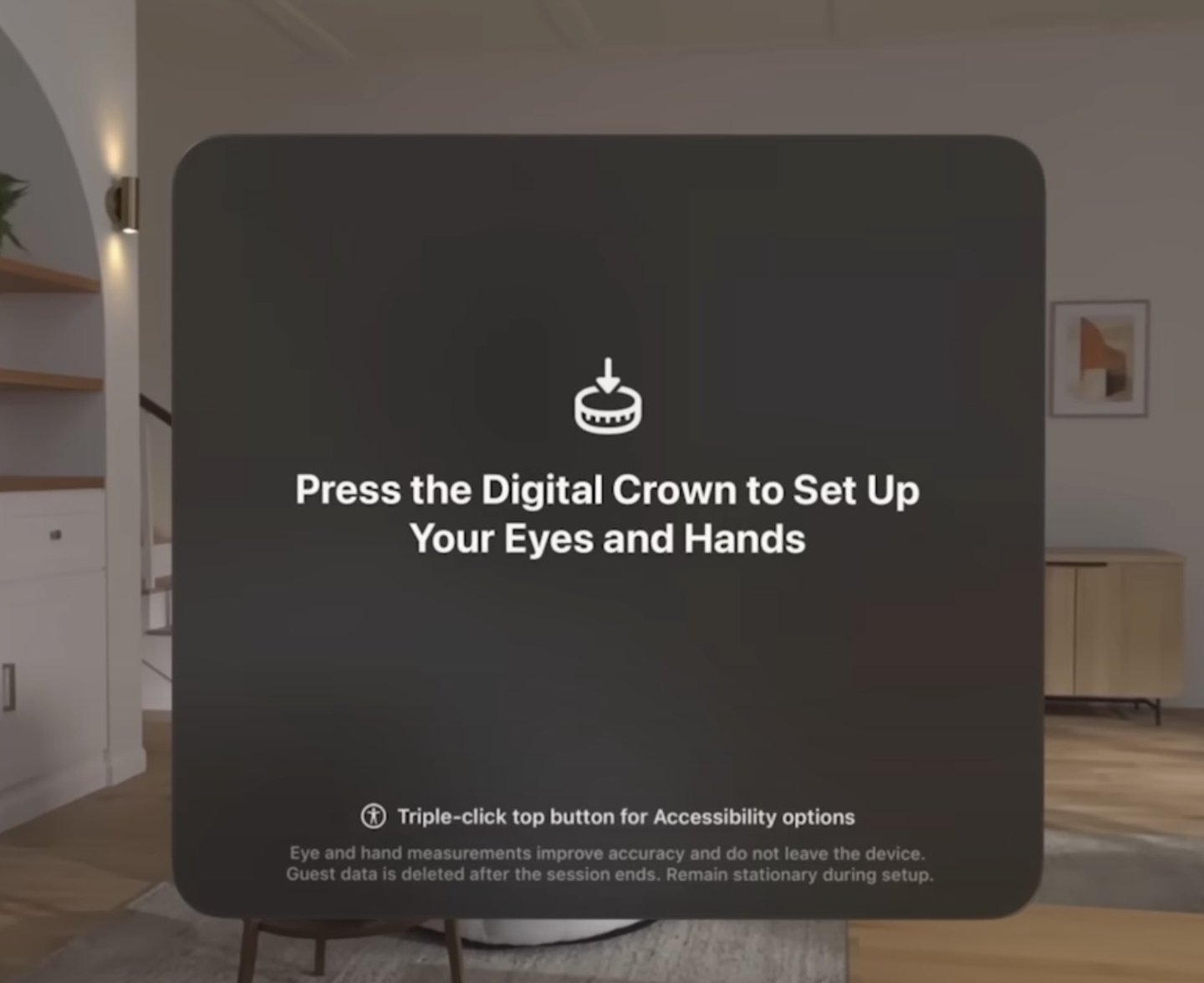 Corona digital en configuración de Apple Vision Pro