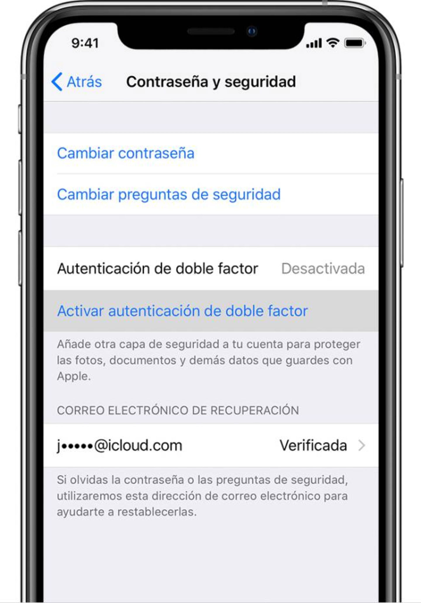 Autenticación de doble factor en iPhone