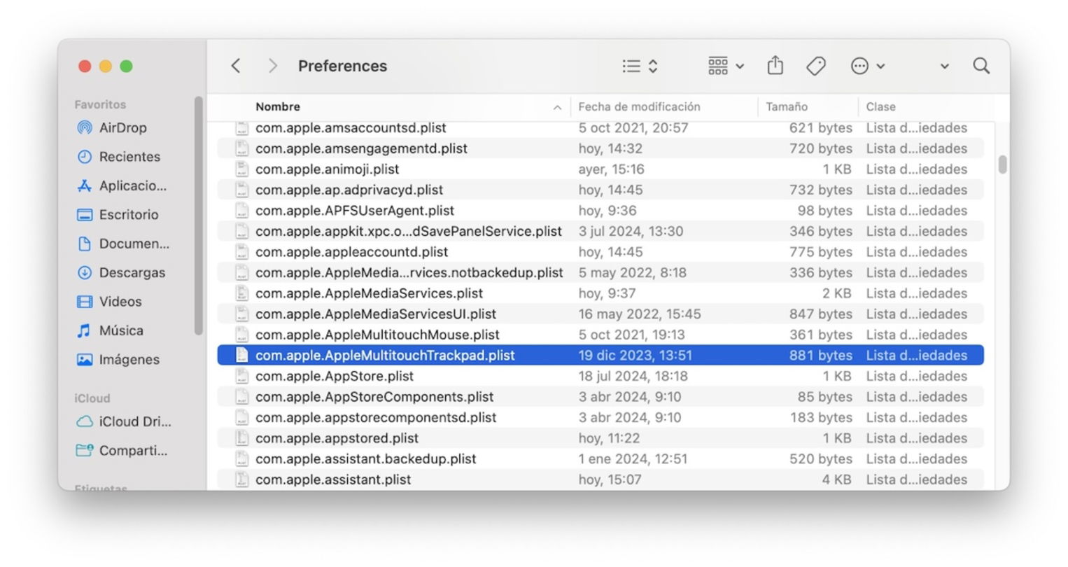 Archivos plist en Finder