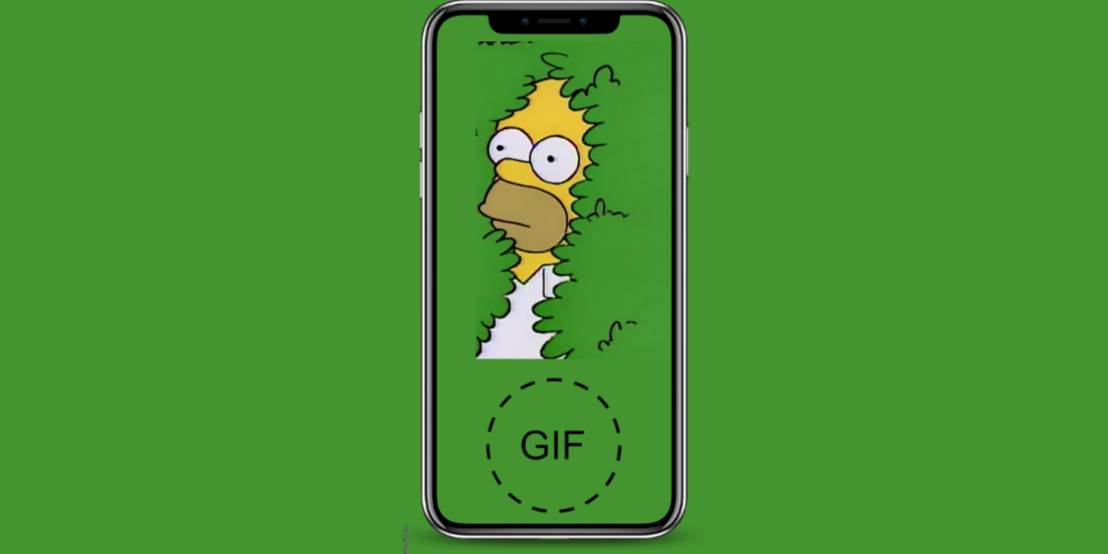 iPhone con una pantalla de la cara de Los Simpsons