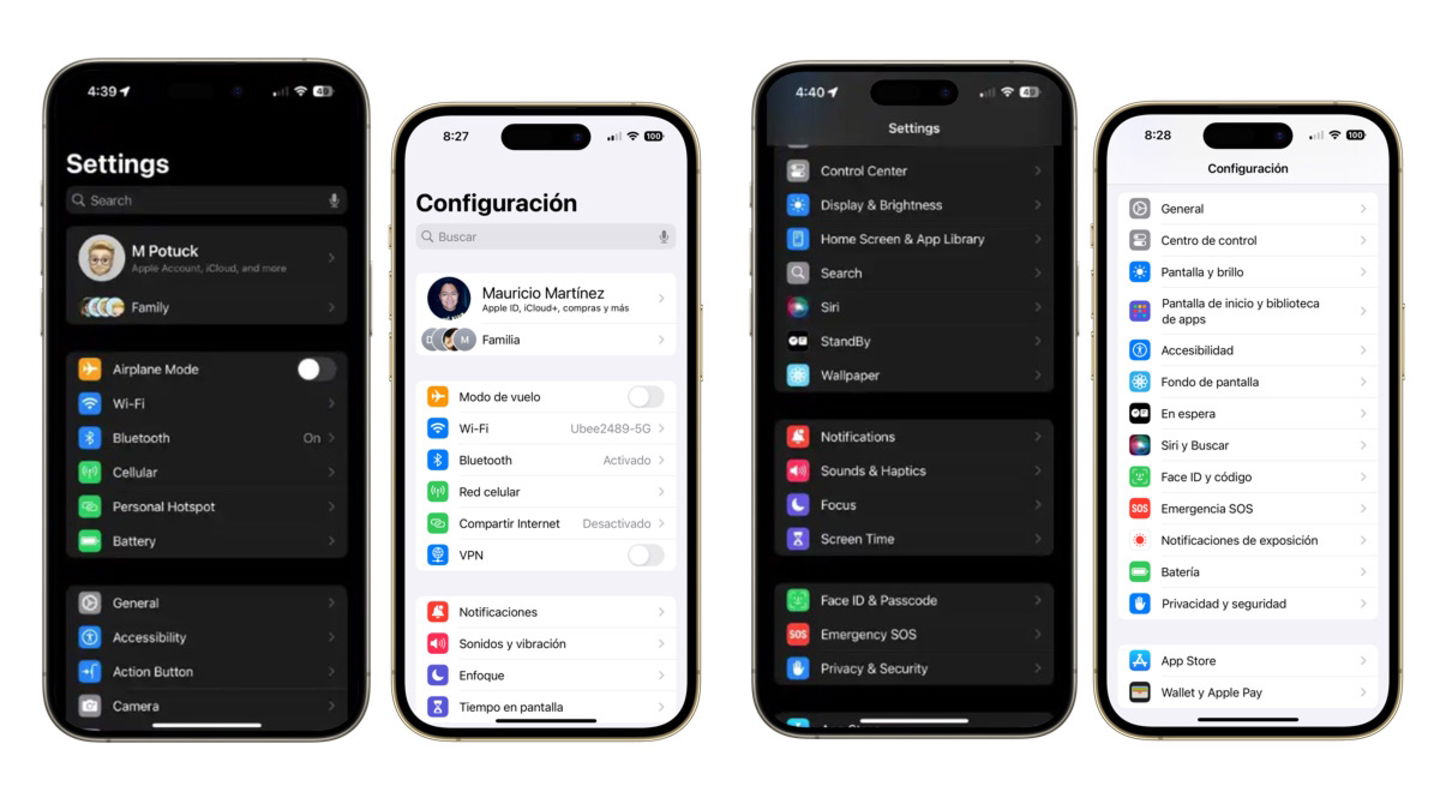 La app Ajustes y sus cambios en iOS 18