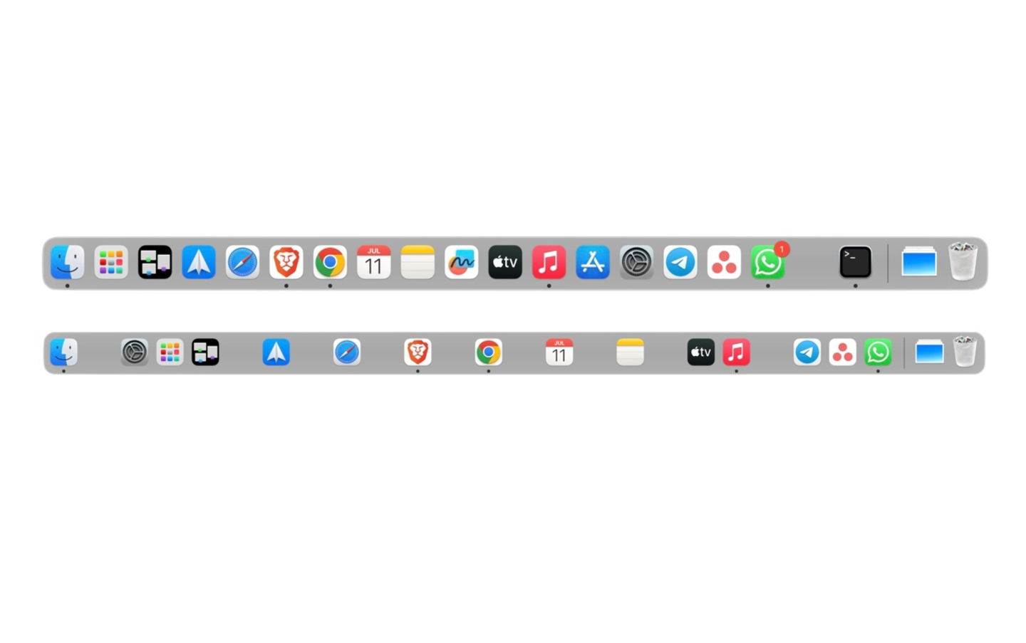 Diferentes Dock de macOS