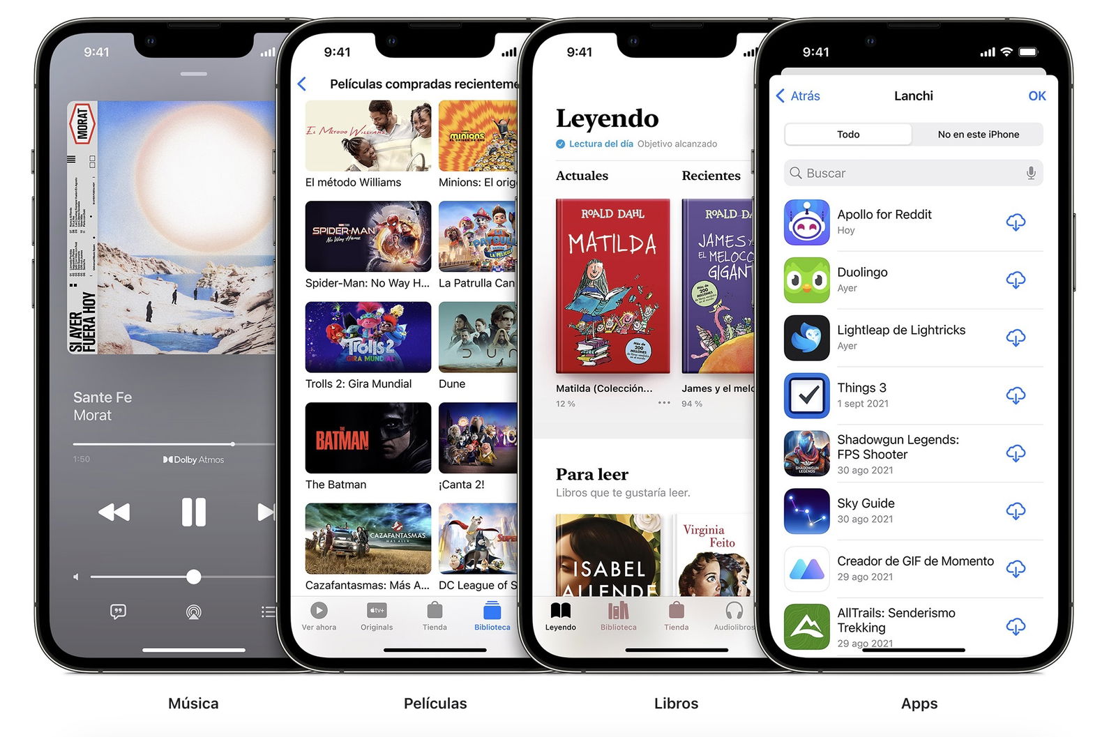 Música, películas, series, libros y apps en iPhone
