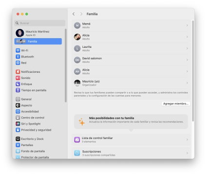Setting up Family Sharing on macOS