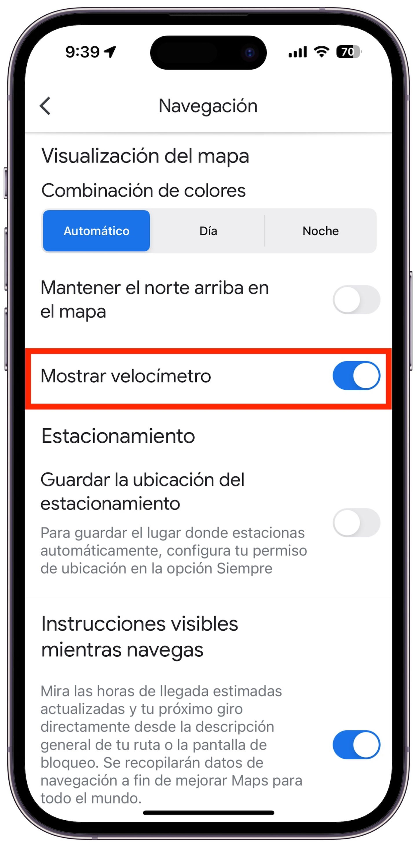 Velocímetro disponible en Google Maps para iPhone