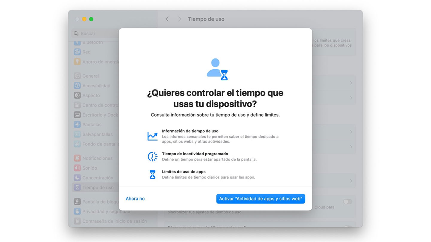 Tiempo de uso en el Mac