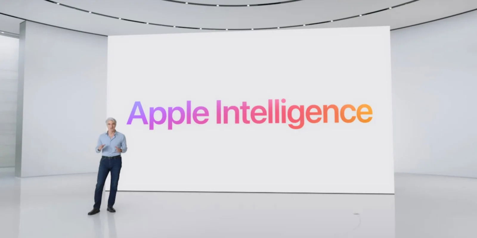 Craig Federighi presentando Apple Intelligence