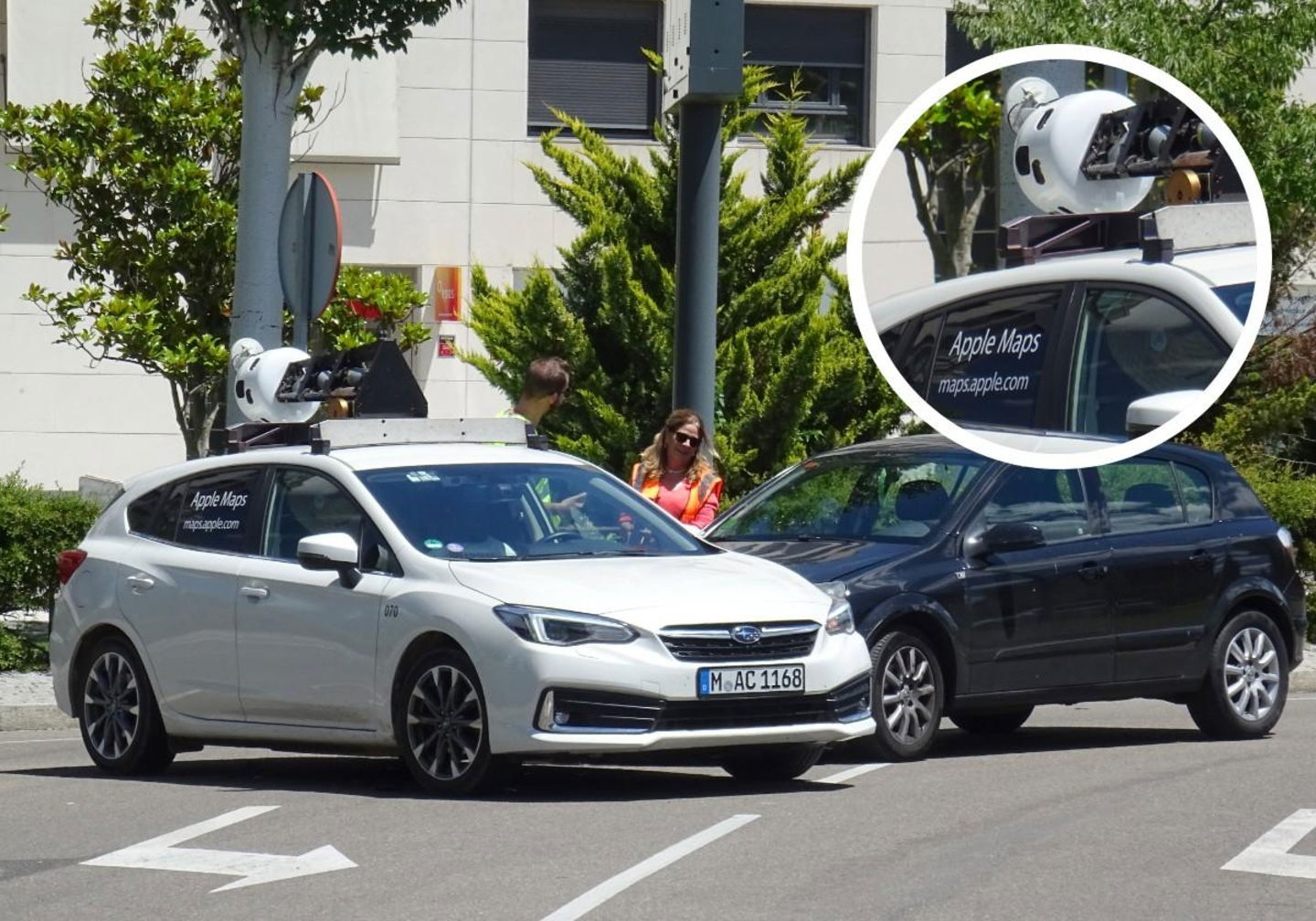 Coche de Apple Maps en un accidente de tráfico