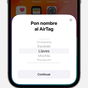 Nombre del AirTag en la configuración