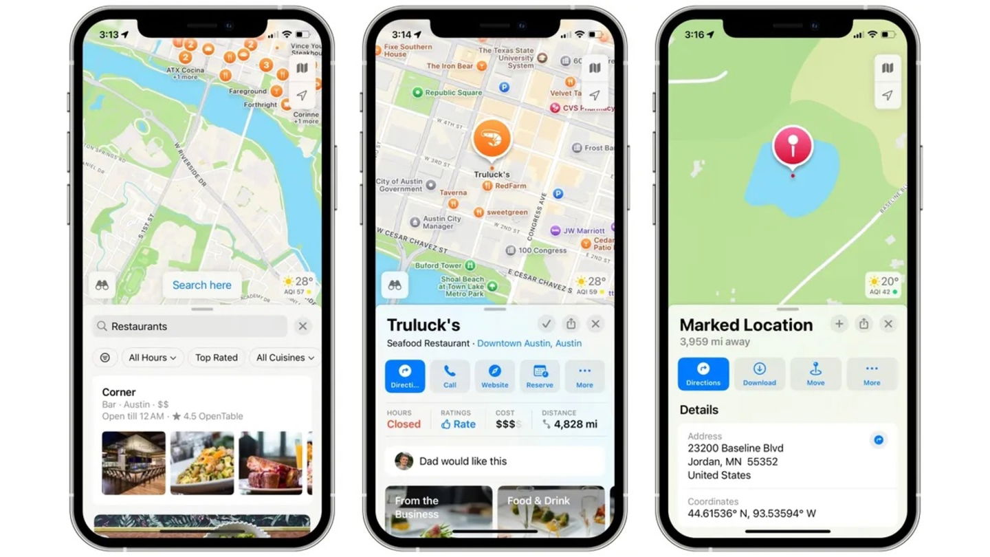 Cambios con más información sobre lugares en Apple Maps iOS 18