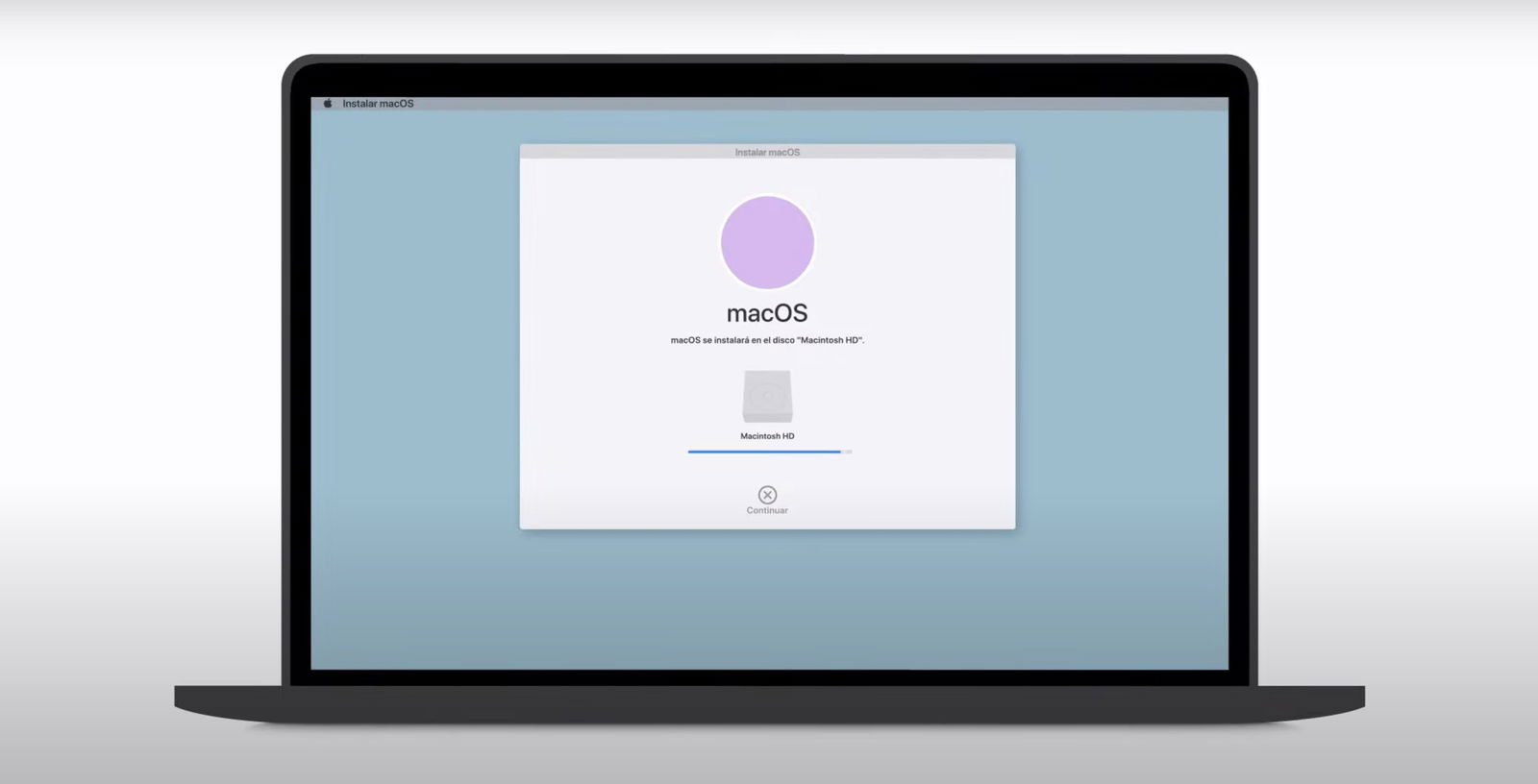 Instalando macOS en el disco Macintosh HD