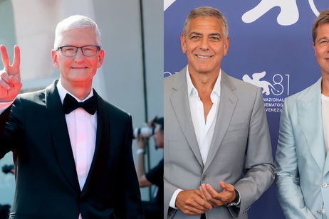 Tim Cook, George Clooney y Brad Pitt salen ovacionados del Festival de Cine de Venecia