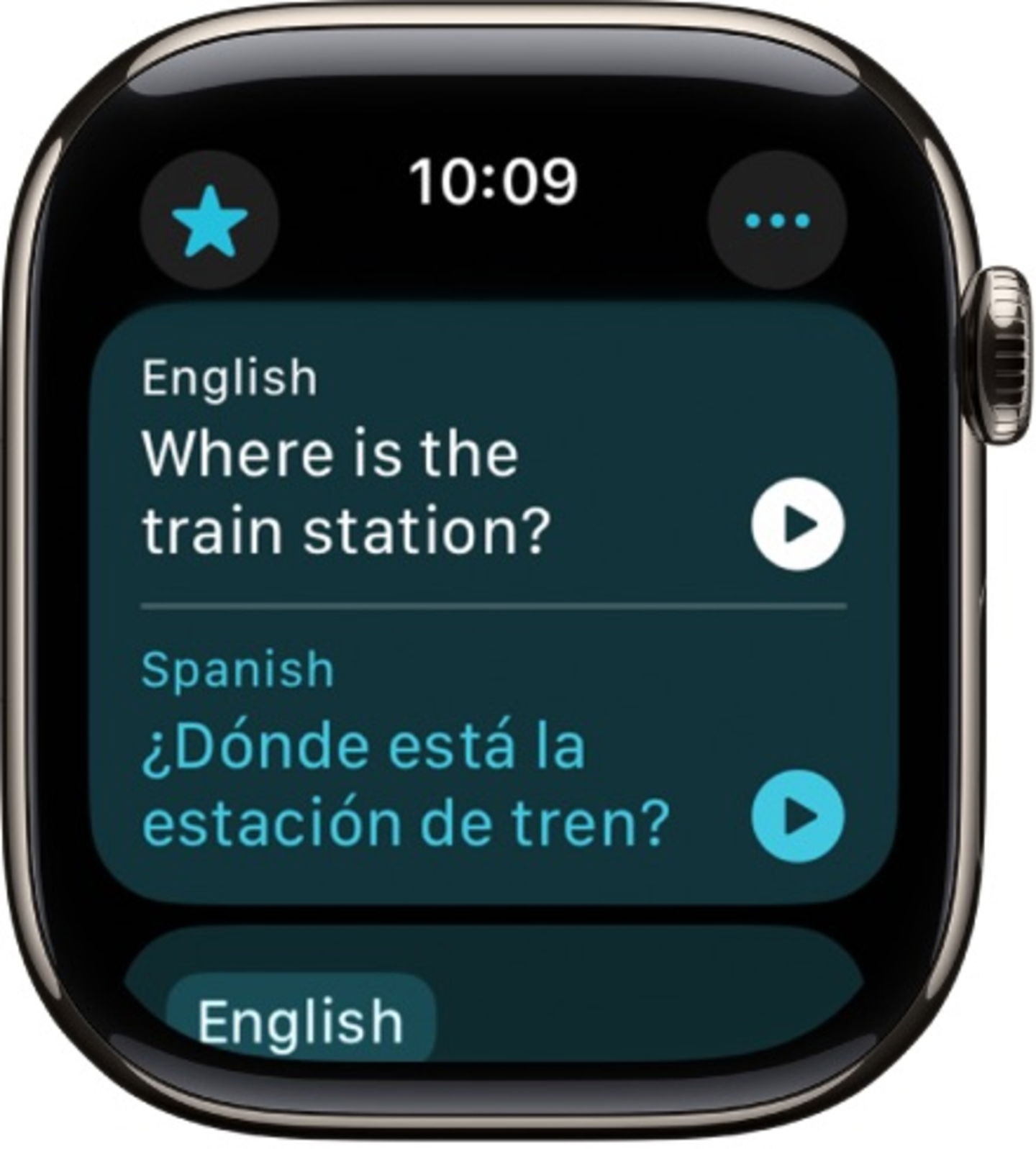 Traducción de inglés a español con el Apple Watch