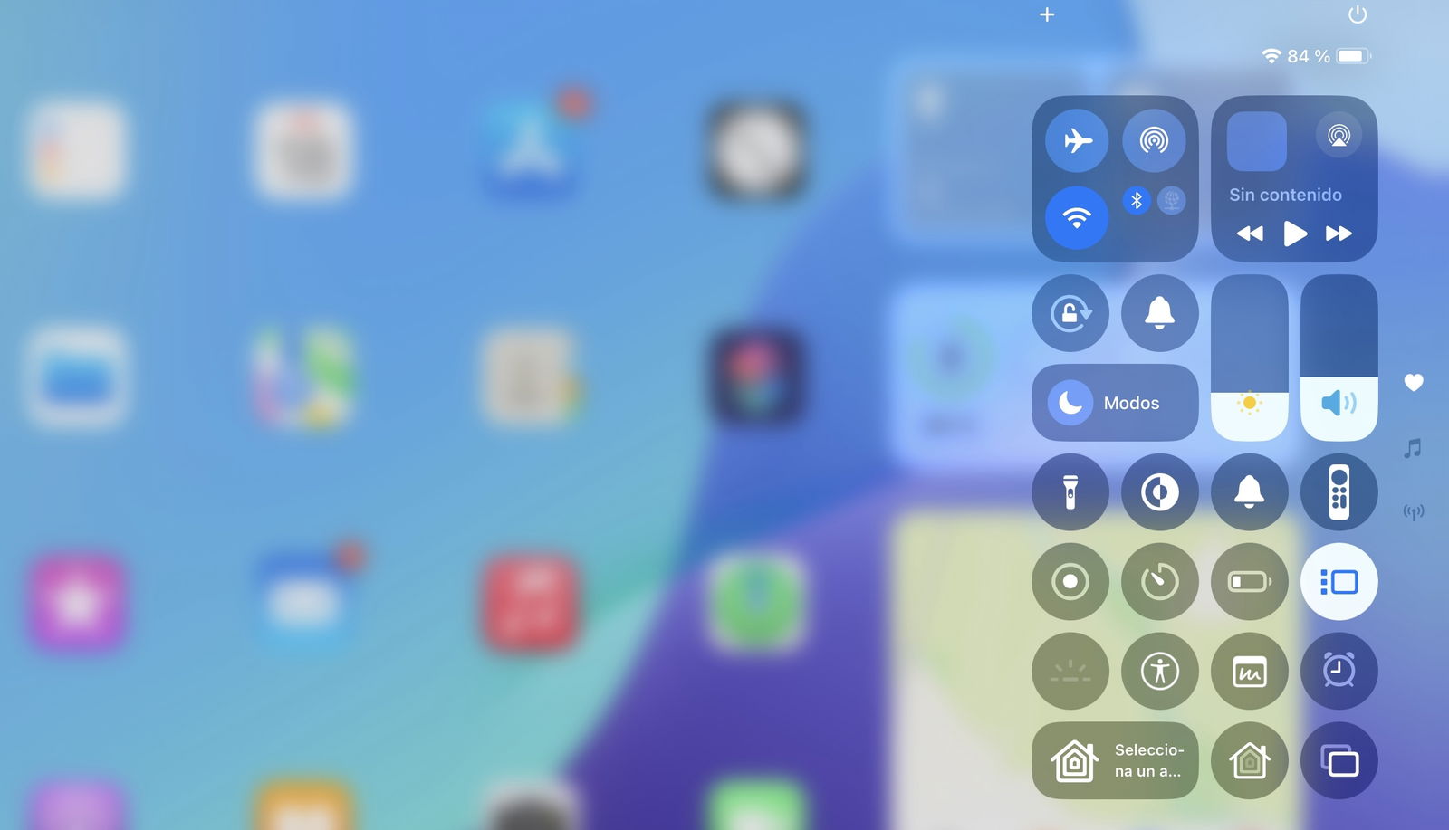Centro de Control de iPadOS 18