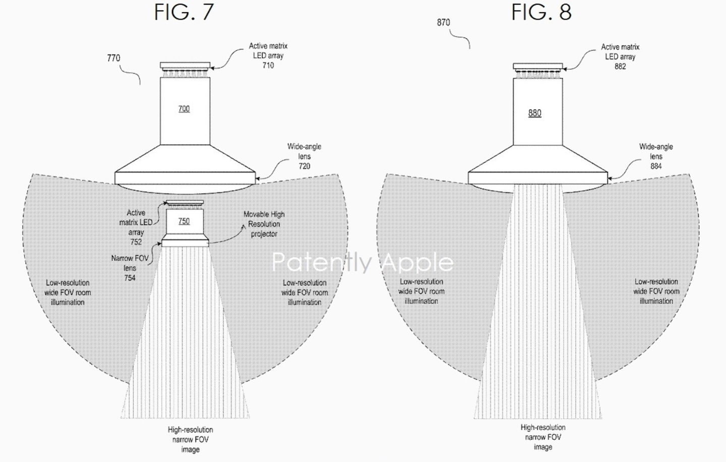 Patente del sistema de iluminación de Apple utilizando una bombilla