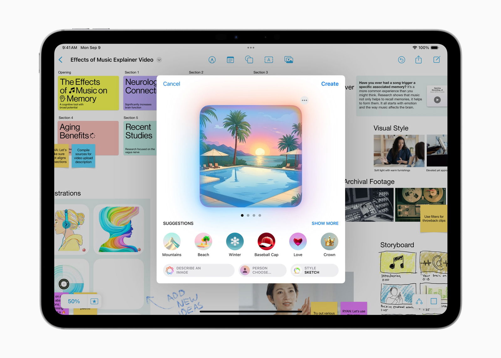 Demostración de Image Playground, la IA de Apple