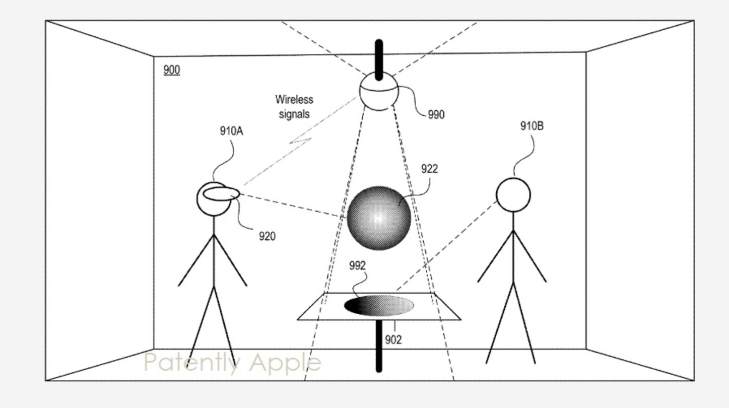 Descripción de la patente de Apple, una persona proyectando la imagen de Apple Vision Pro