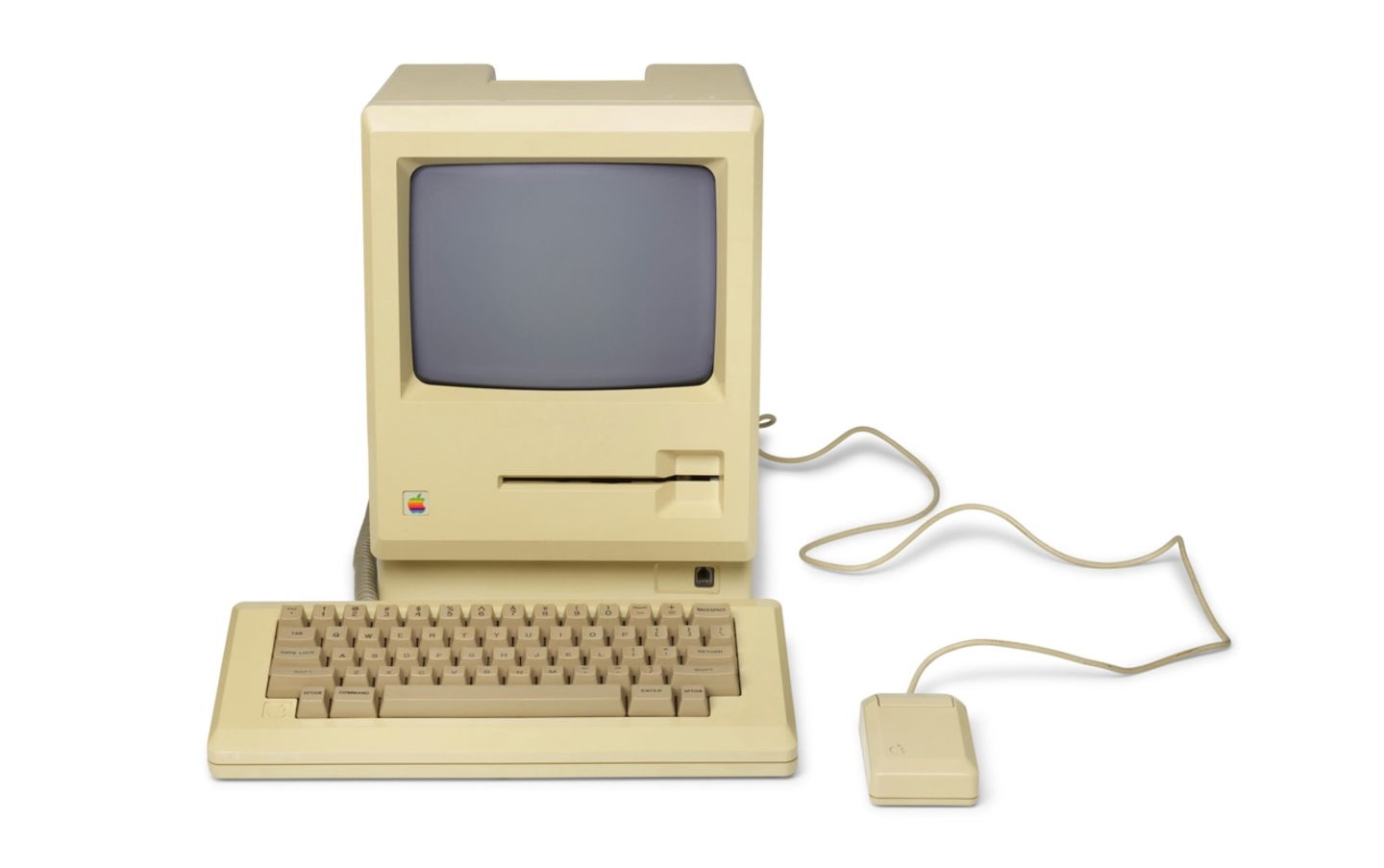 Vista inclinada Apple Macintosh 1983