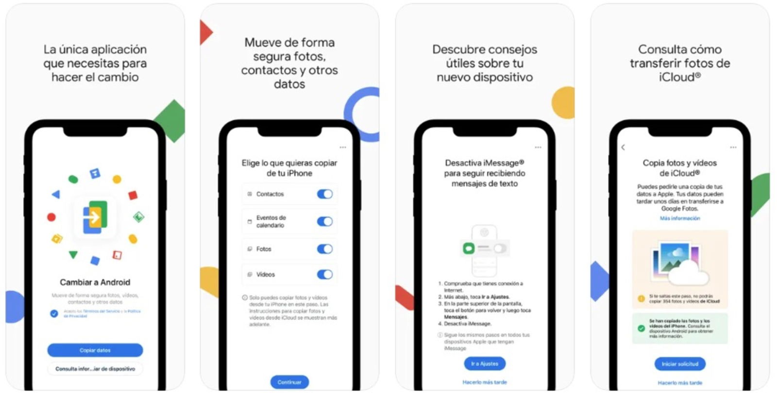 Google renueva su app para pasar información de iPhone a Android