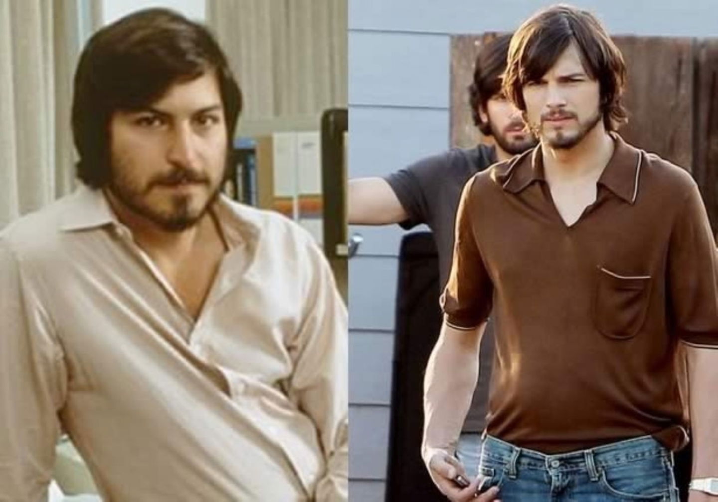 Steve Jobs y Ashton Kutcher en la película Jobs