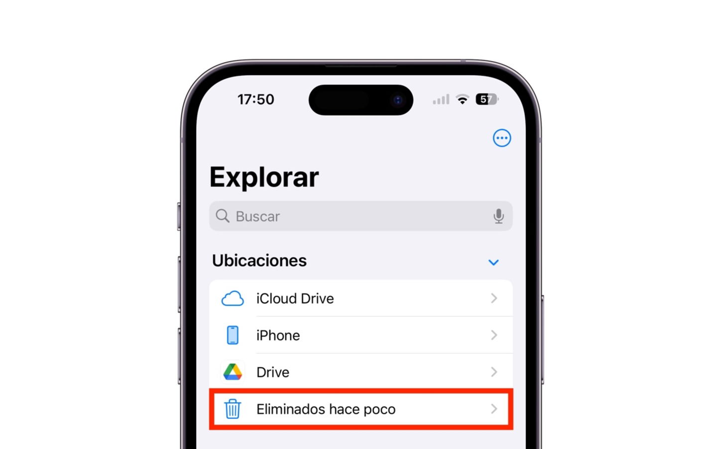 Explorar eliminados en Archivos