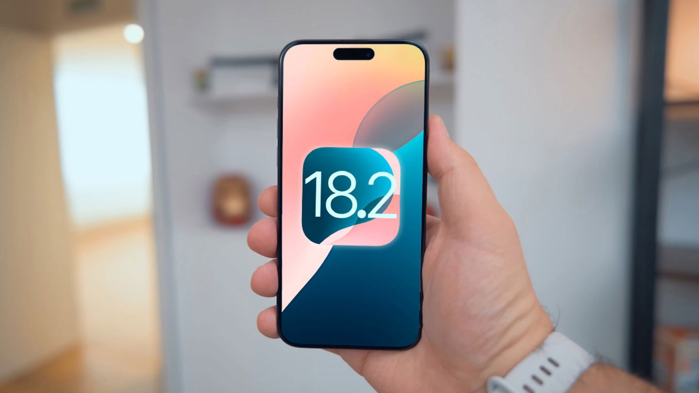 iPhone con un icono de iOS 18.2