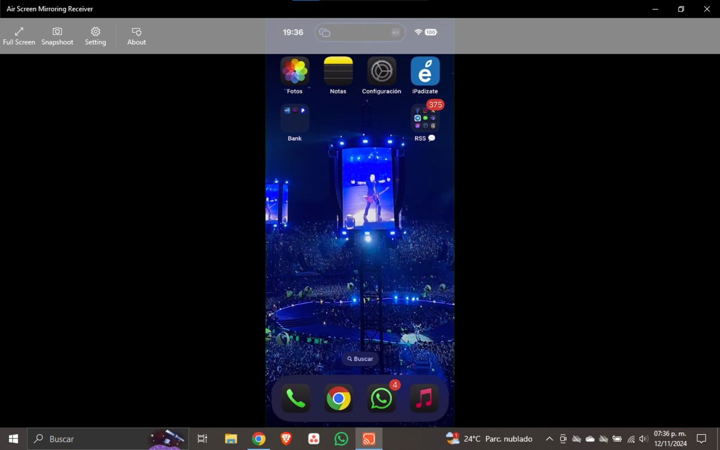 Pantalla duplicada de iPhone en Windows