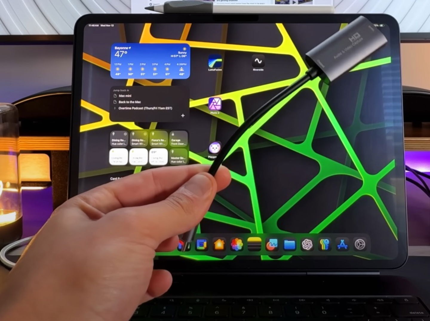 Accesorio USB-C para capturar vídeo HDMI