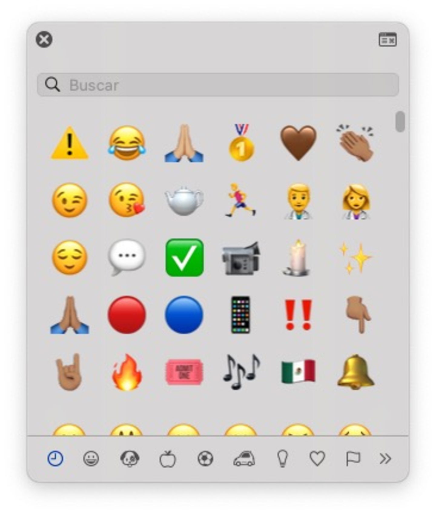 Emojis frecuentes macOS