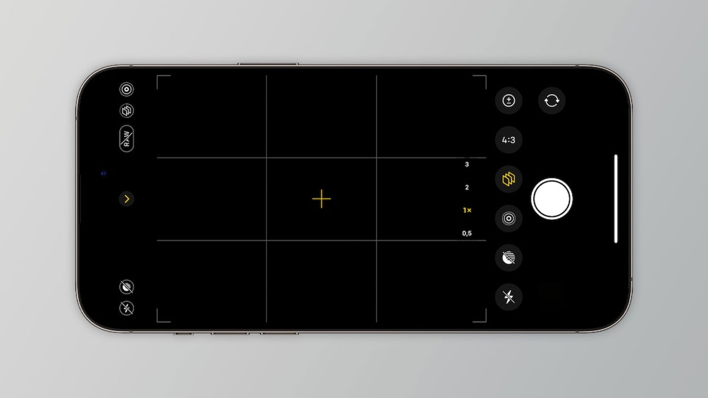 Cámara del iPhone con cuadrícula
