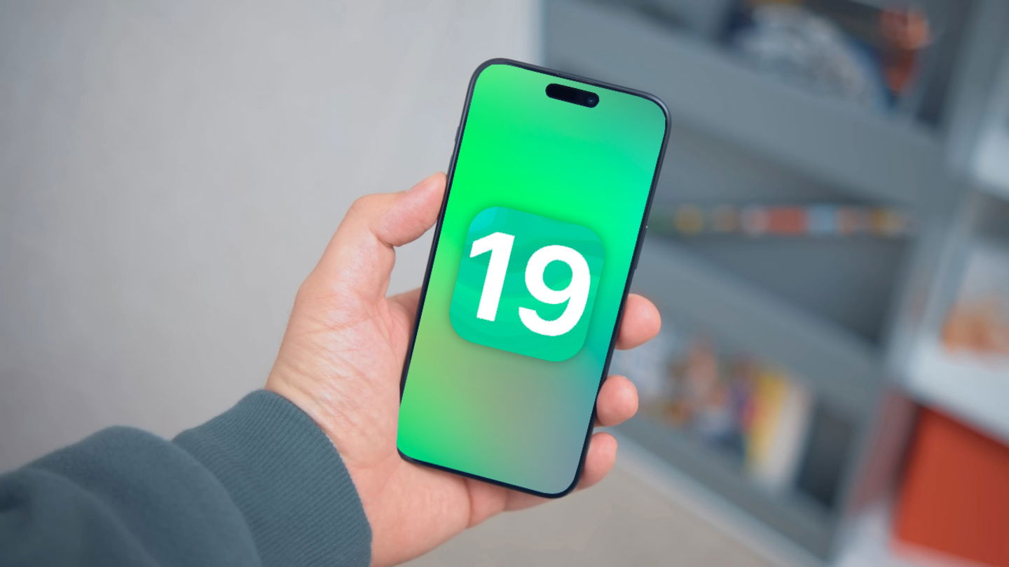 iPhone con icono concepto de iOS 19