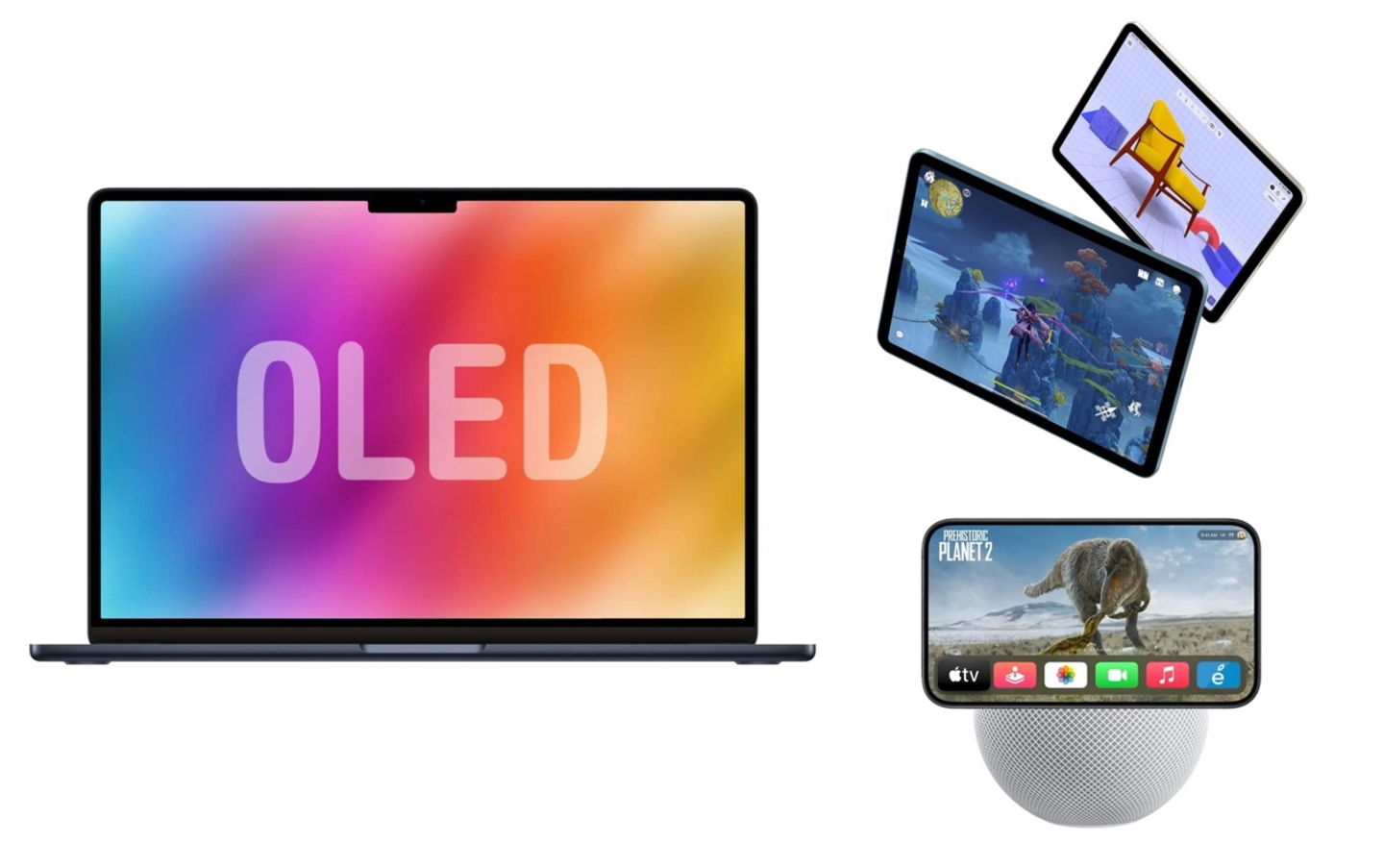 MacBook, iPad y HomePod
