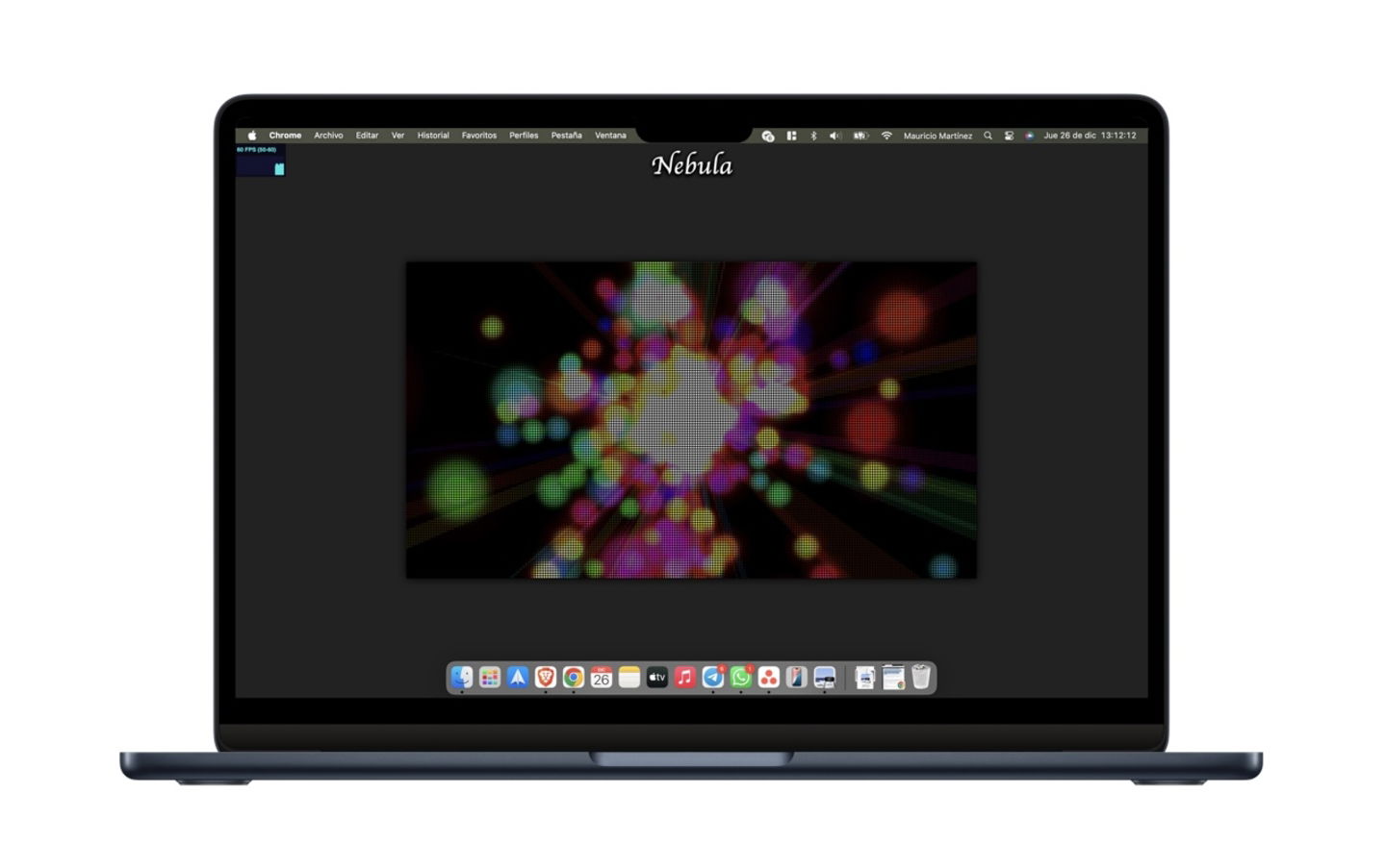 MacBook Air con una nebula