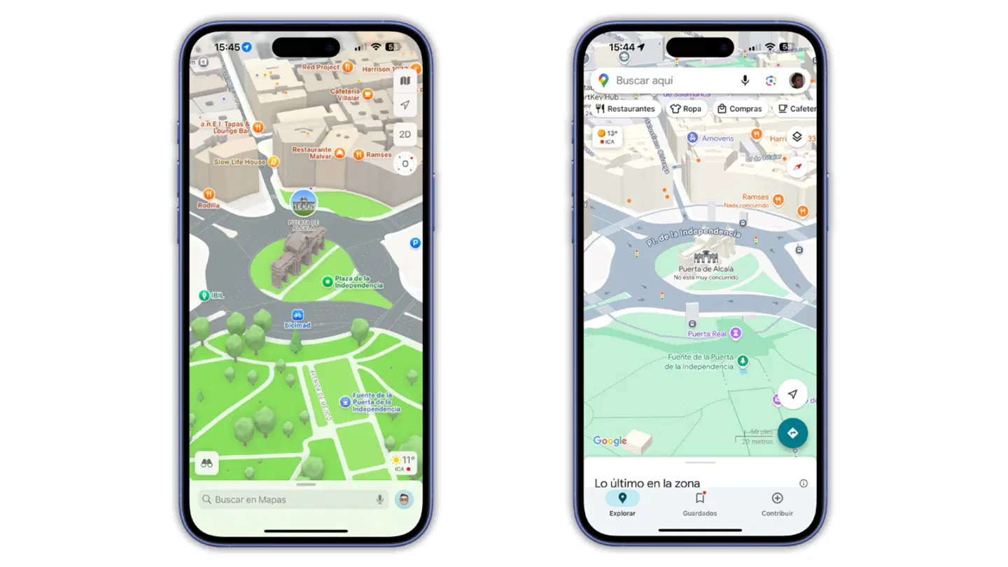 Apple Maps y Google Maps