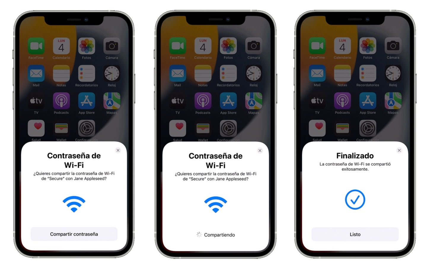 Compartir contraseña Wi-Fi iPhone