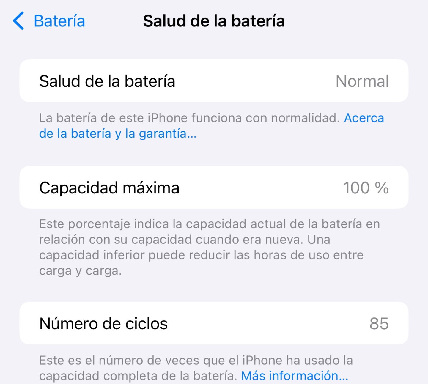 Salud de la batería del iPhone 16 Pro Max