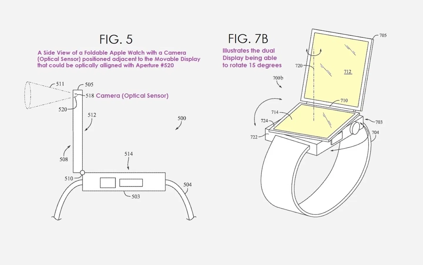 Patente de reloj inteligente plegable de Apple