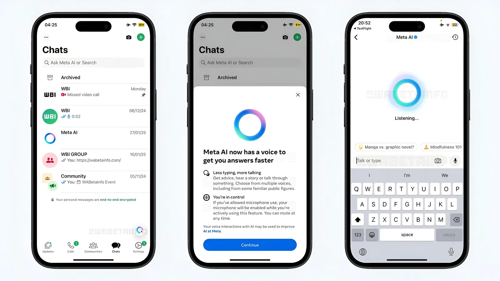 Pronto podrás chatear y hablar con Meta AI por WhatsApp en tu iPhone