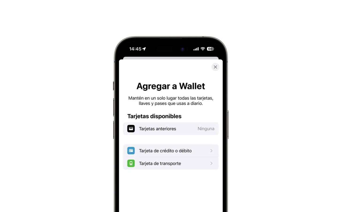 App Cartera, agregar tarjeta