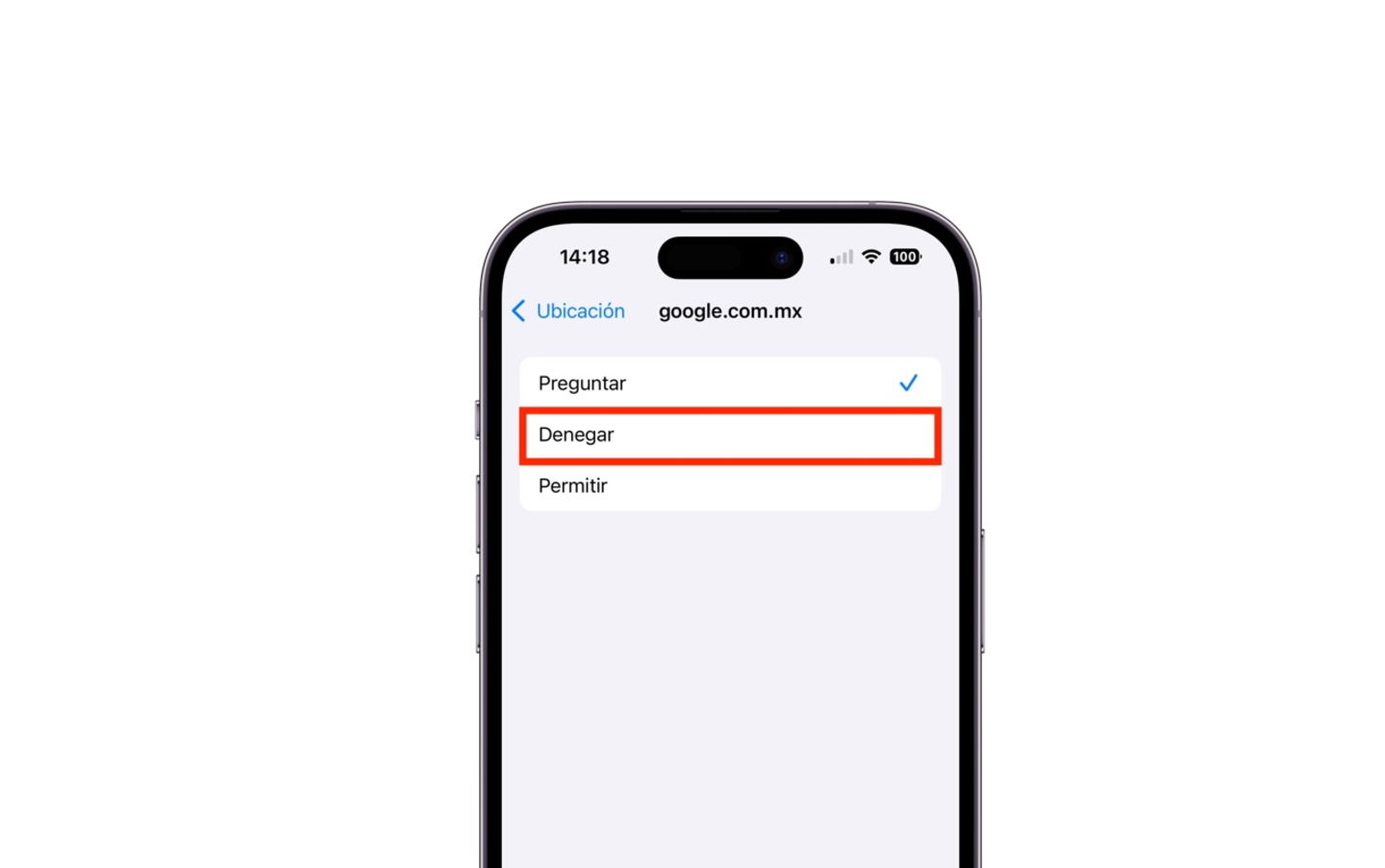 Configurar ubicación de un sitio web en Safari iOS