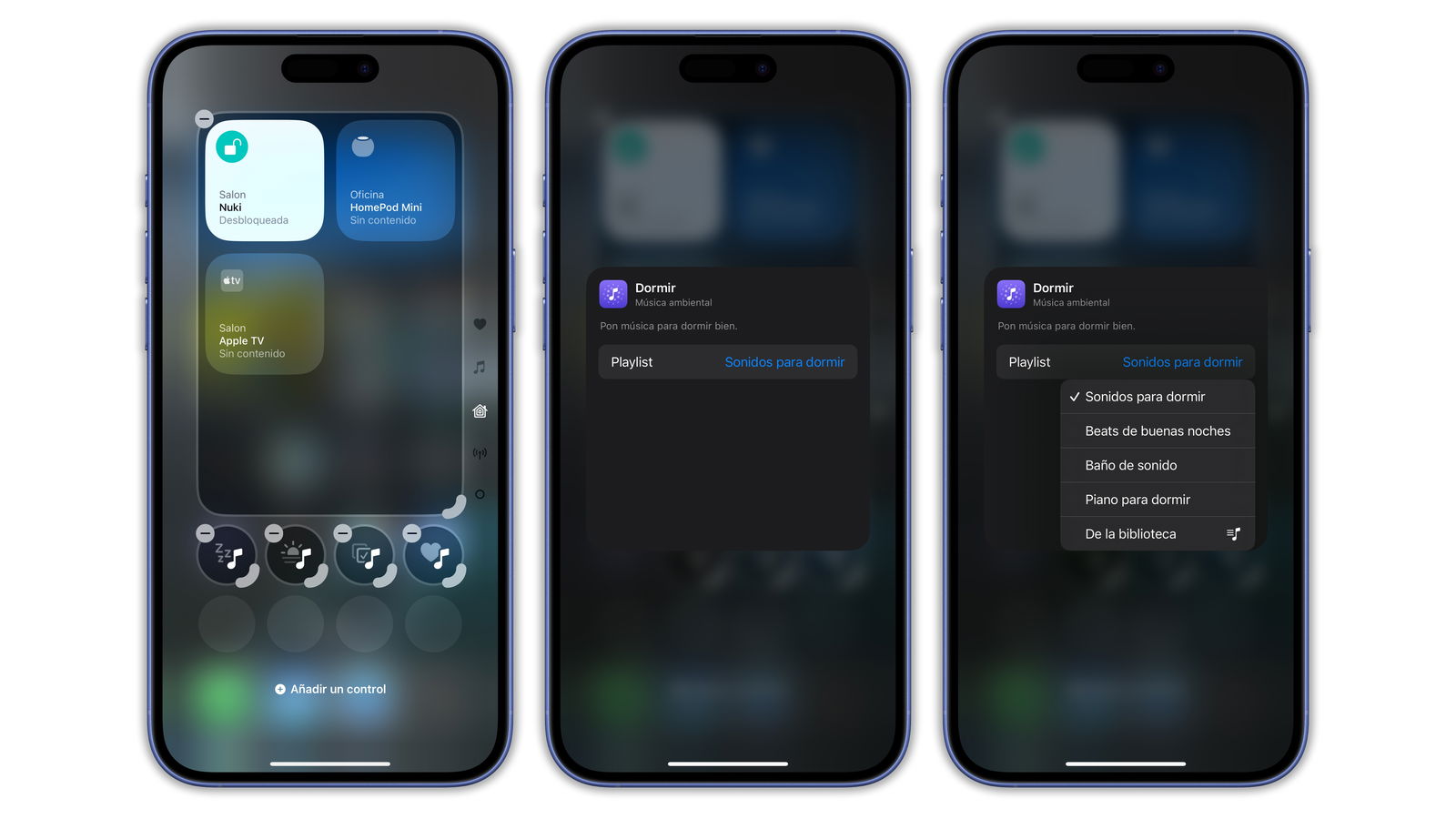 IPhone control center