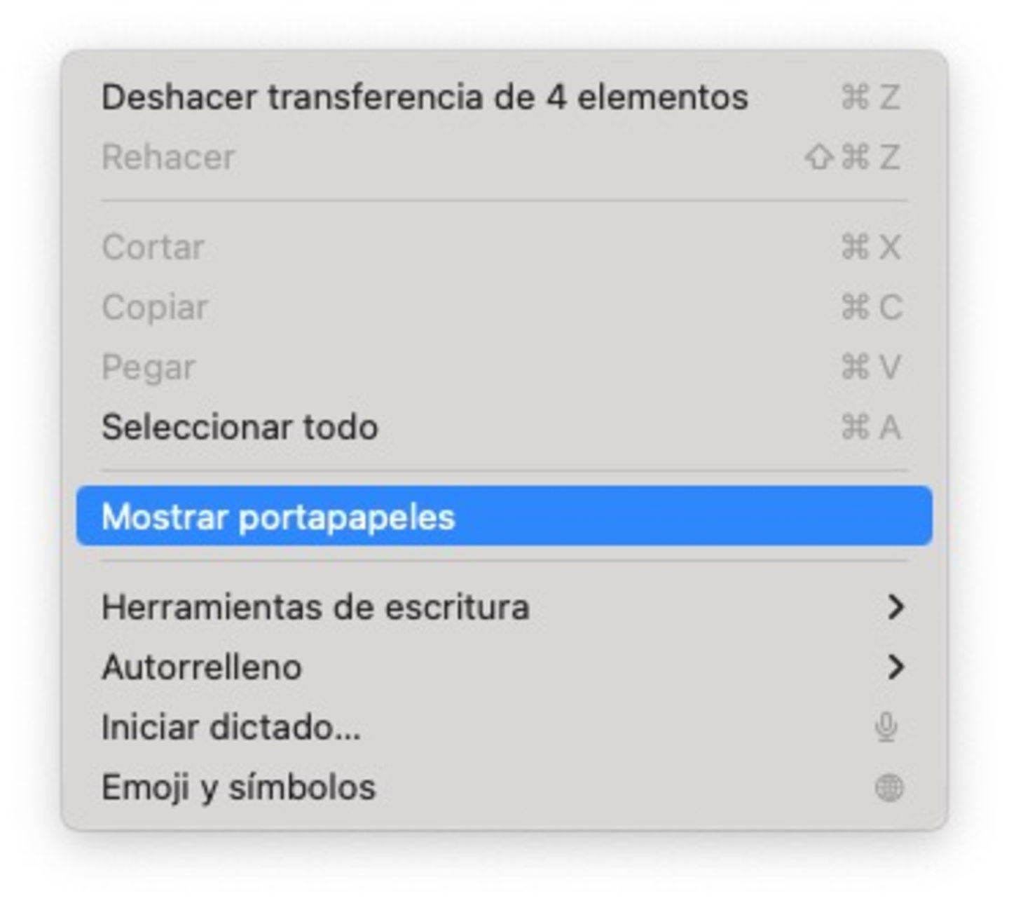 Opciones Finder