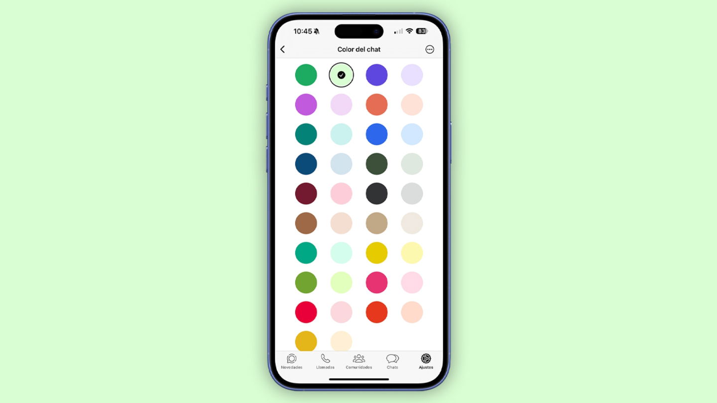 Colores temas de WhatsApp