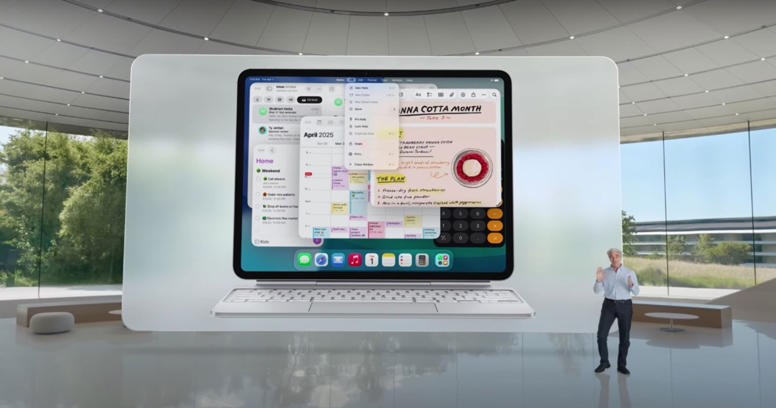 Craig Federighi mostrando iPadOS 26
