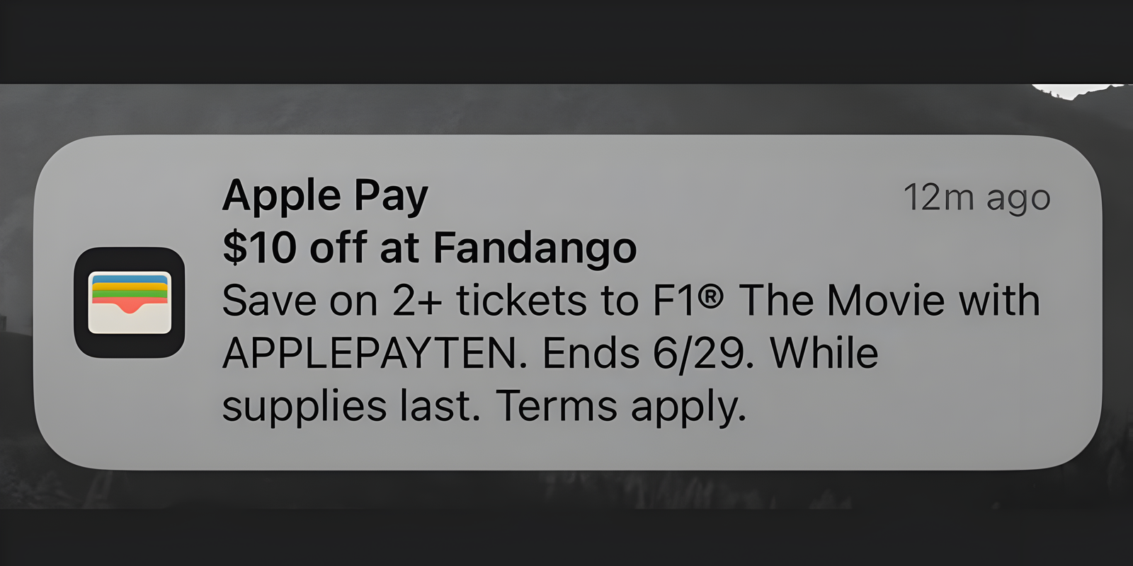IPhone portfolio application sent an offer for "F1: The Film" and this is a dangerous precedent